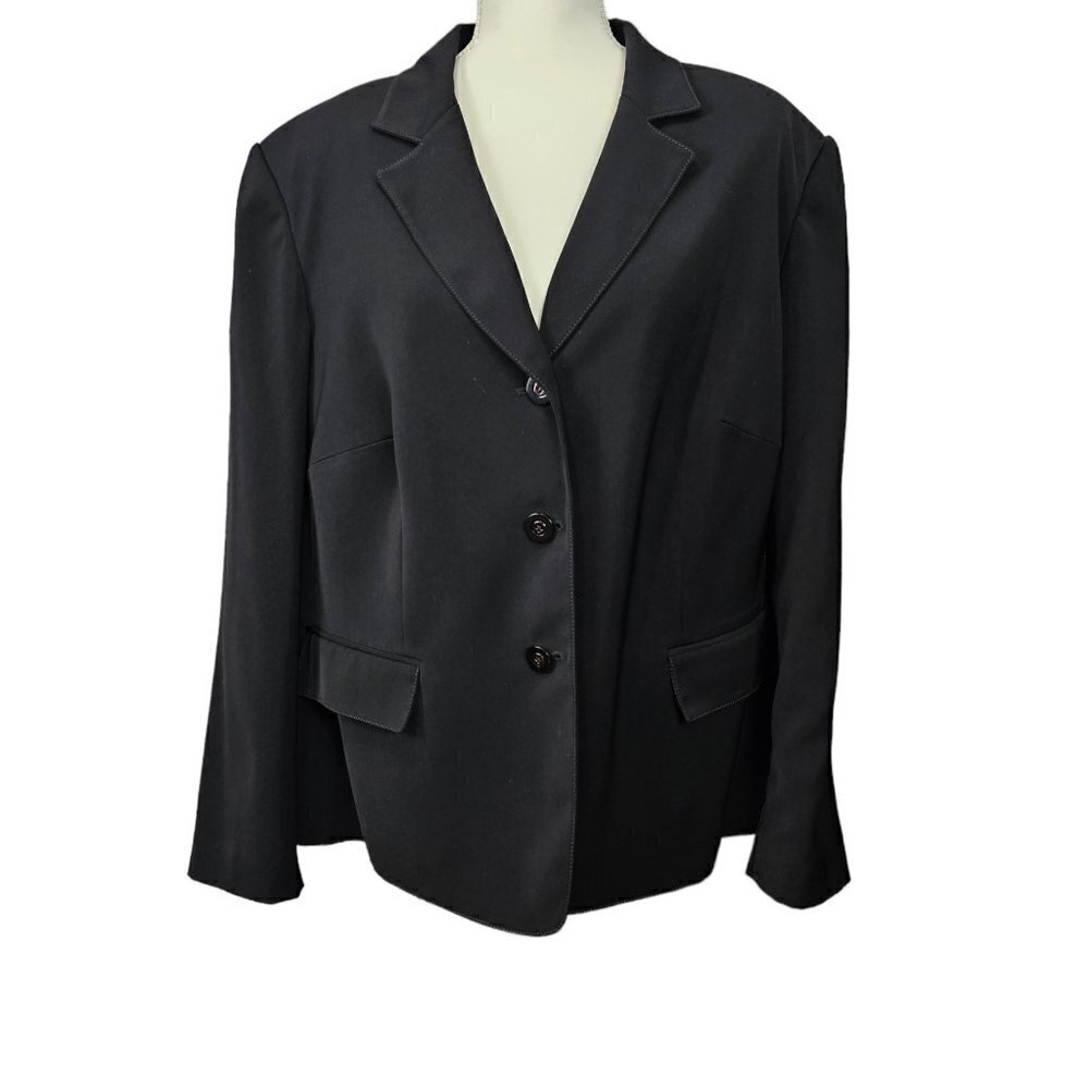 John Meyer Vintage Single Breasted Button Up V Neck Black Blazer